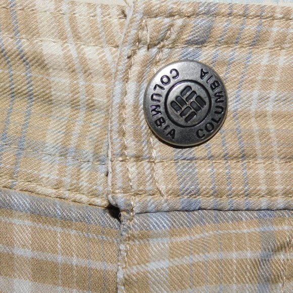 Columbia Omni-Wick Advanced Evaporation Mens 42W Plaid Shorts Tan Gray - Picture 5 of 11
